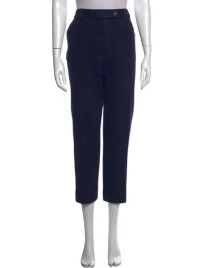 Pre-owned Tory Burch Straight Leg Pants In Blue