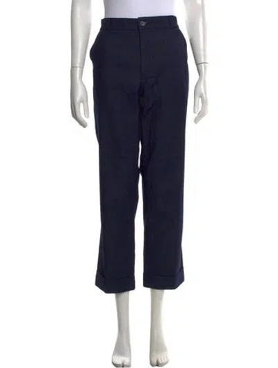 Pre-owned Tory Burch Straight Leg Pants In Blue
