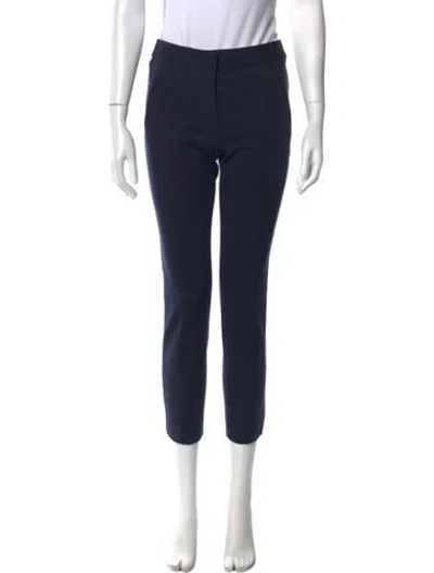 Pre-owned Tory Burch Straight Leg Pants In Blue