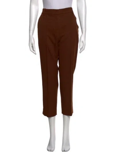 Pre-owned Tory Burch Straight Leg Pants In Brown