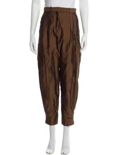 Pre-owned Tory Burch Straight Leg Pants In Brown
