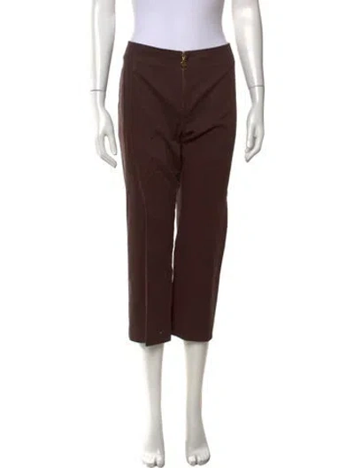 Pre-owned Tory Burch Straight Leg Pants In Brown