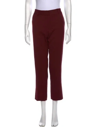 Pre-owned Tory Burch Straight Leg Pants In Burgundy
