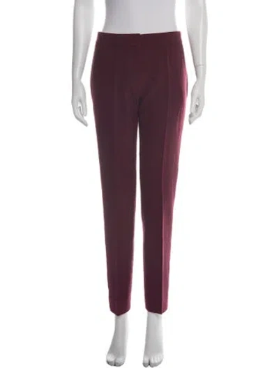 Pre-owned Tory Burch Straight Leg Pants In Burgundy