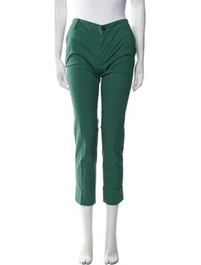 Pre-owned Tory Burch Straight Leg Pants In Green