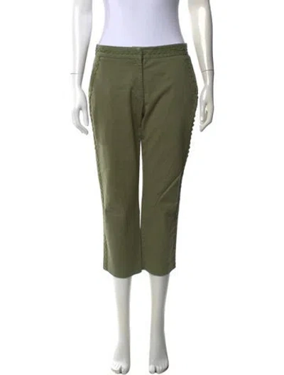 Pre-owned Tory Burch Straight Leg Pants In Green