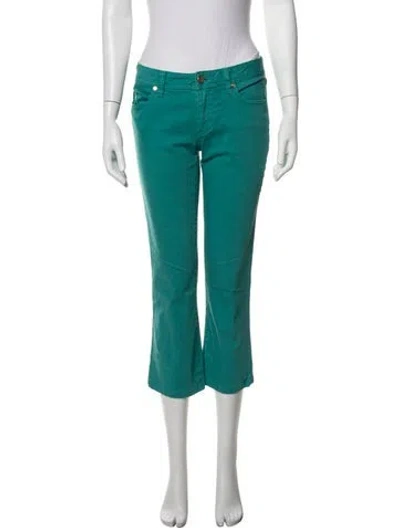 Pre-owned Tory Burch Straight Leg Pants In Green