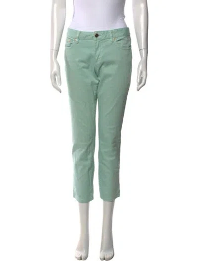 Pre-owned Tory Burch Straight Leg Pants In Green