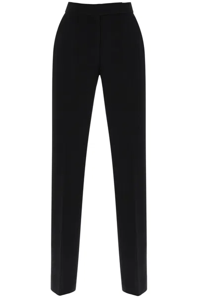 Tory Burch Straight Leg Trousers In Crepe Cady In Black