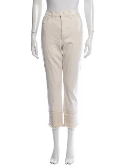 Pre-owned Tory Burch Straight Leg Pants In Neutrals