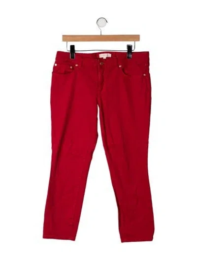 Pre-owned Tory Burch Straight Leg Pants In Red