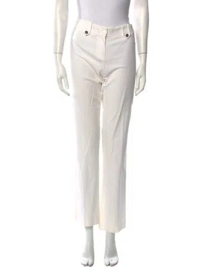 Pre-owned Tory Burch Straight Leg Pants In White