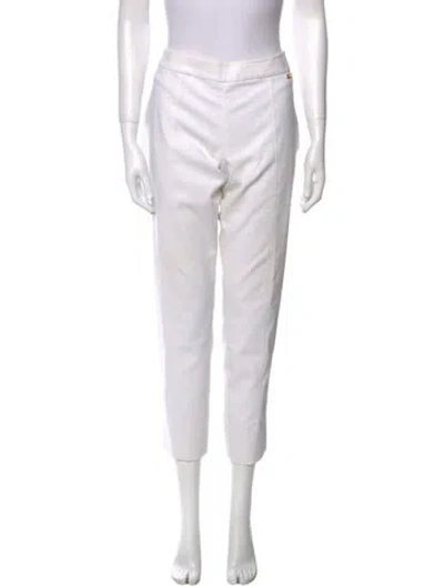 Pre-owned Tory Burch Straight Leg Pants In White
