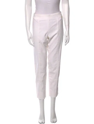 Pre-owned Tory Burch Straight Leg Pants In White