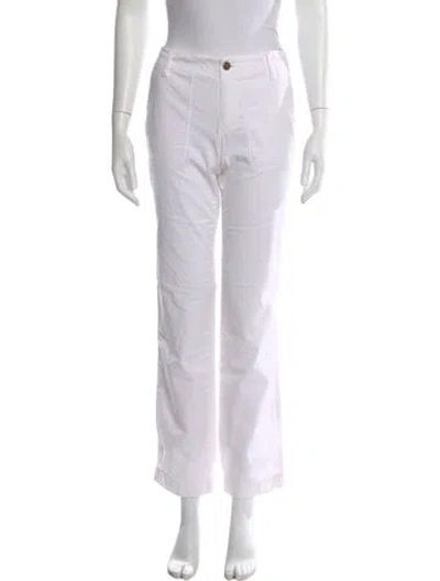 Pre-owned Tory Burch Straight Leg Pants In White