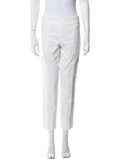 Pre-owned Tory Burch Straight Leg Pants In White