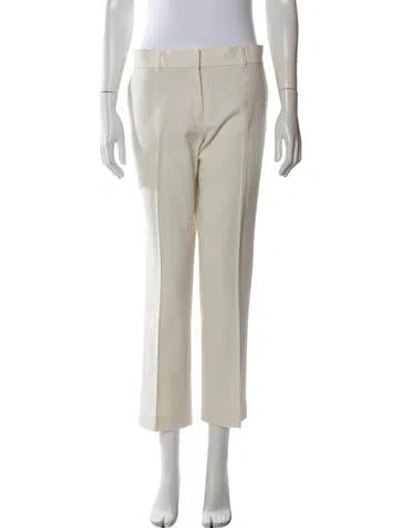 Pre-owned Tory Burch Straight Leg Pants In White