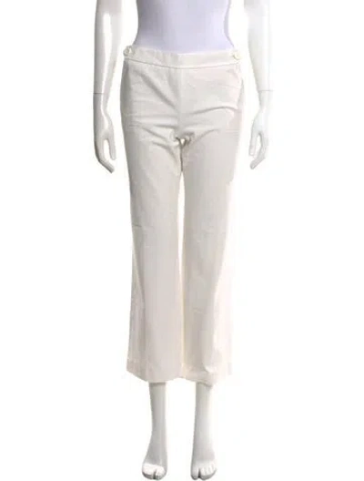 Pre-owned Tory Burch Straight Leg Pants In White