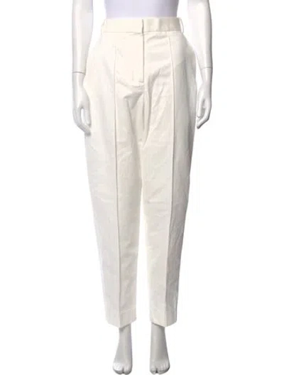 Pre-owned Tory Burch Straight Leg Pants In White