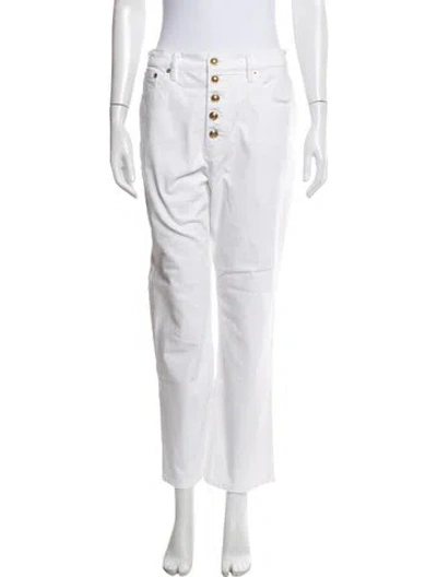 Pre-owned Tory Burch Straight Leg Pants In White