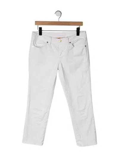 Pre-owned Tory Burch Straight Leg Pants In White