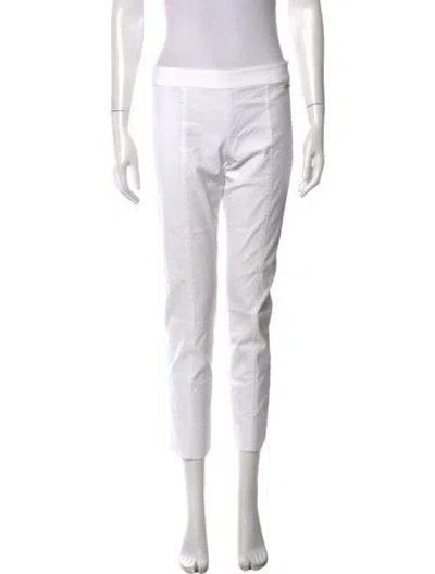Pre-owned Tory Burch Straight Leg Pants In White