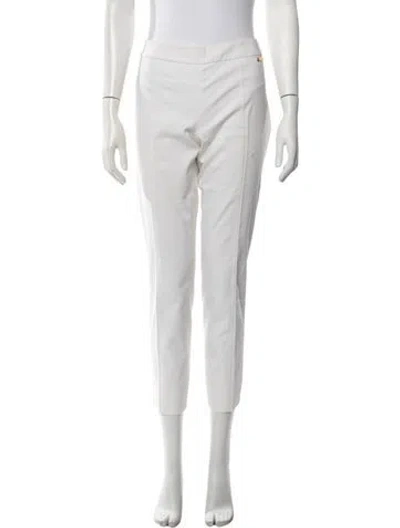 Pre-owned Tory Burch Straight Leg Pants In White
