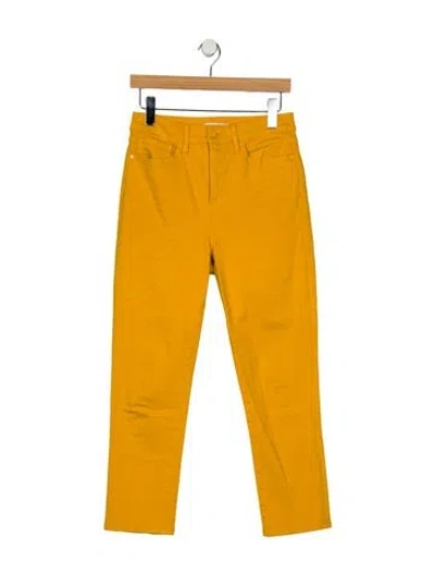 Pre-owned Tory Burch Straight Leg Pants In Yellow