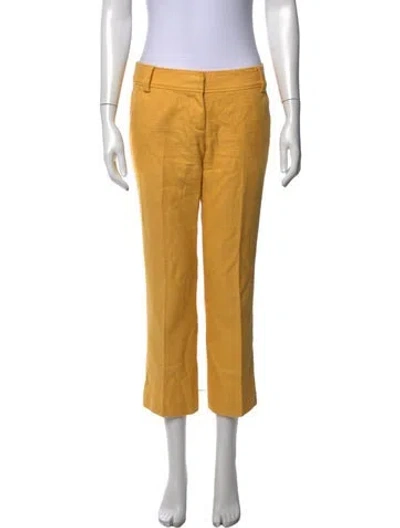 Pre-owned Tory Burch Straight Leg Pants In Yellow