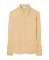 Tory Burch Straight-point Collar Button-down Shirt In Warm Vanilla