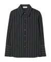 Tory Burch Cuffed Cotton Shirt In Blue