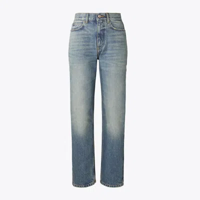 Tory Burch Straight Wide-leg Jean In Blue