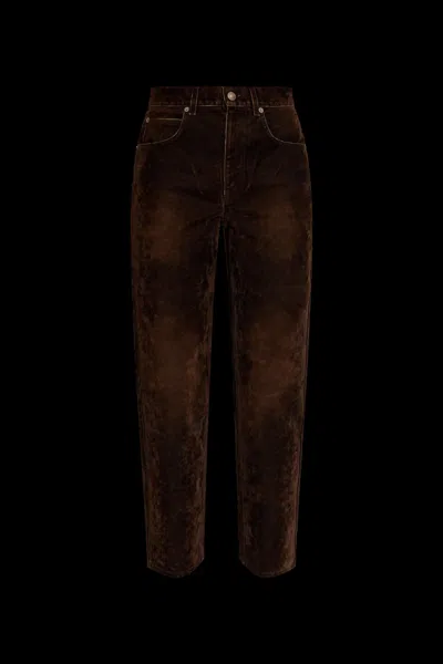 Tory Burch Straight Wide Leg Jeans For Fw25 In Brown