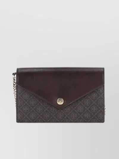 Tory Burch Strap Chain Envelope Shape Wallets In Brown