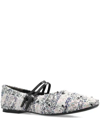 Tory Burch Strap-detail Ballet Flats In White