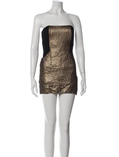 Pre-owned Tory Burch Strapless Mini Dress In Brown