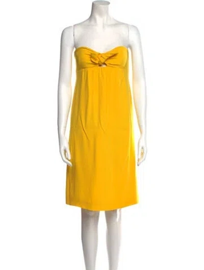 Pre-owned Tory Burch Strapless Mini Dress W/ Tags In Yellow