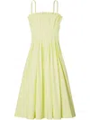 Tory Burch Strapless Cotton Poplin Dress In Green