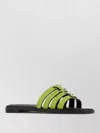 Tory Burch Strappy Flat Sole Open Toe Slippers In Green