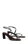 Tory Burch Pierced Leather Toe Ring Strappy Sandals In Multi