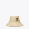 Tory Burch Straw Bucket Hat In Neutral