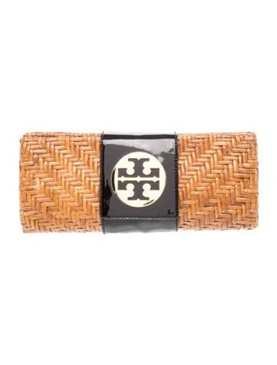 Pre-owned Tory Burch Straw Clutch In Neutrals
