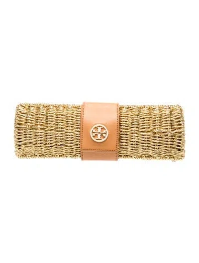 Pre-owned Tory Burch Straw Clutch W/ Tags