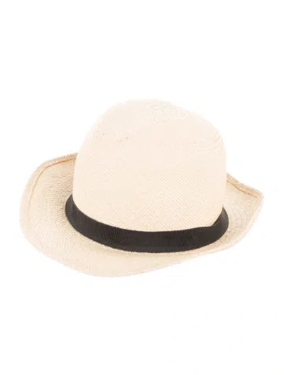 Pre-owned Tory Burch Straw Fedora In Neutral