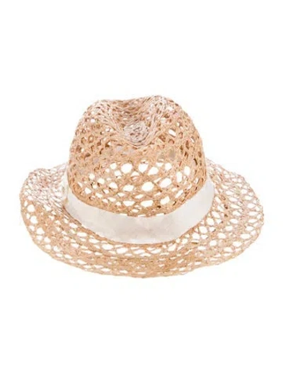 Pre-owned Tory Burch Straw Panama Hat In Yellow