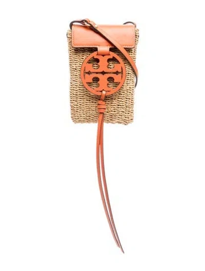 Pre-owned Tory Burch Straw Shoulder Bag In Neutrals