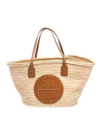 Pre-owned Tory Burch Straw Tote In Brown