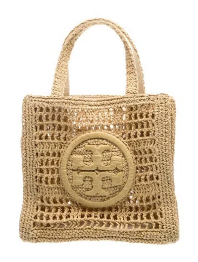 Pre-owned Tory Burch Straw Tote In Neutrals