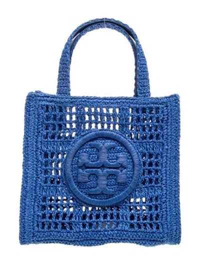 Pre-owned Tory Burch Straw Tote W/ Tags In Blue