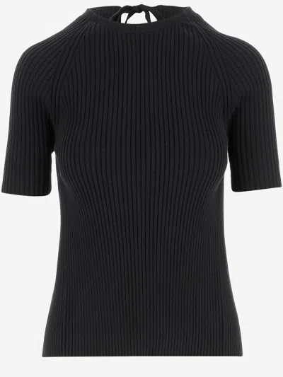 Tory Burch Stretch Cotton Blend Jersey In Black